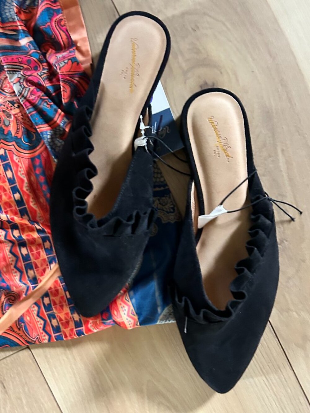 NEW slide on heel heels black casual dress 6 six flats